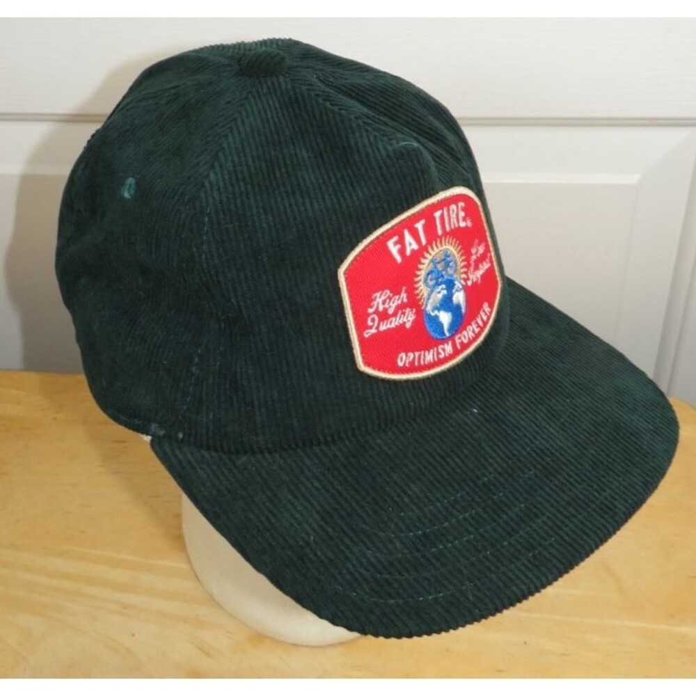 New Belgium Fat Tire Retro Hat Corduroy Snapback Coal Headwear Green
